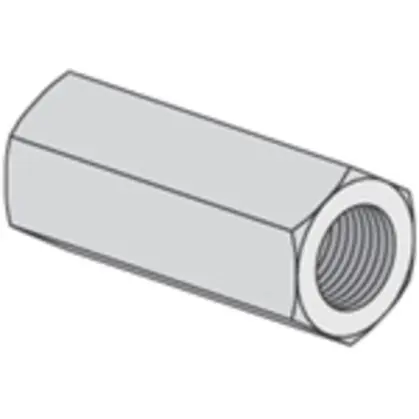 Direct From Factory Threaded Rod Coupling, 1/4", Electro-Galvanized
