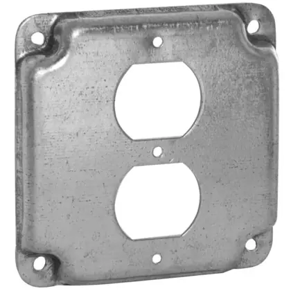 4" Square Exposed Work Cover, (1) Duplex Receptacle Place Order