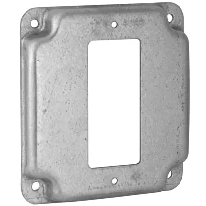 Fast Shipping 4" Square Exposed Work Cover, (1) Decorator/GFCI