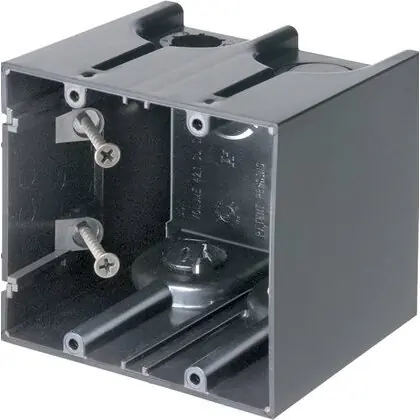 Clearance Switch/Outlet Box, 2-Gang, 3-1/2" Deep, Non-Metallic