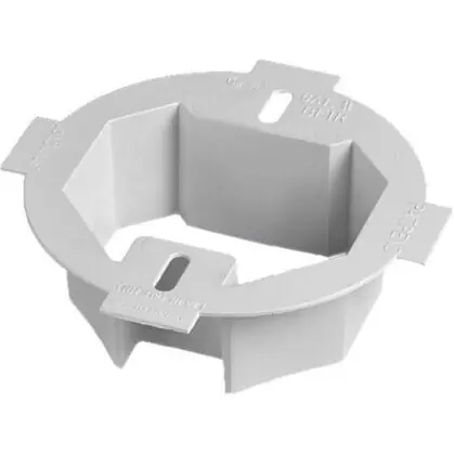 Top Rated Ceiling Box Extender, 2-Gang, Depth: 1-1/2", White, Non-Metallic