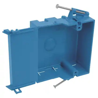 Last Chance Switch/Outlet Box, 1-Gang, Depth: 1-3/4", Nail-On, Non-Metallic