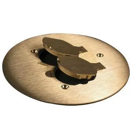 Trending Round Duplex Receptacle Cover, 5-1/2" Diameter, Brass