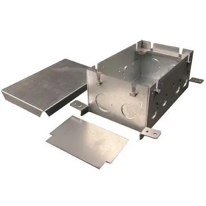 Time-Limited Rectangular Floor Box, 2-Gang, Depth: 3-15/32", Steel