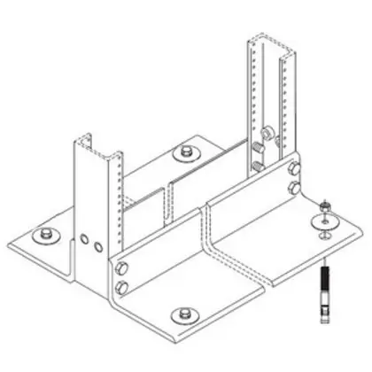 Rack Installation Kit for Wood Floor, 3/8" Hardware, Zinc Finish Crafted