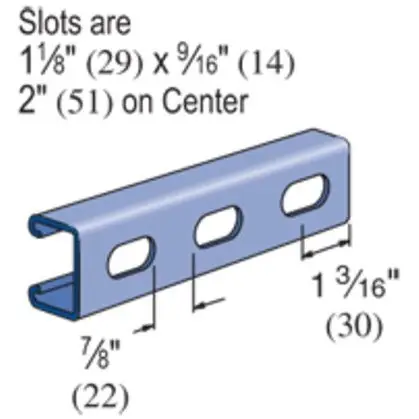 Special Offer Deep Strut with 3" Slots, Steel, Green, 1-5/8" x 1-5/8" x 10'