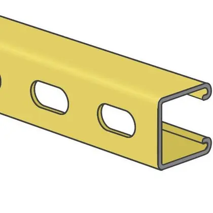 Deep Strut - Elongated Holes, Steel, Gold, 1-5/8" x 1-5/8" x 10' Direct From Factory