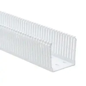 Next Day Delivery High Density Slotted Wiring Duct, 3" x 3" x 6', No Adhesive, White