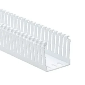 Same Day Shipping High Density Slotted Wiring Duct, 2" x 2" x 6', No Adhesive, White