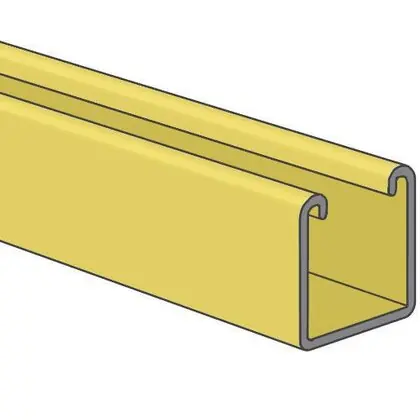 Hassle-Free Returns Deep Strut - No Holes, Steel, Zinc Dichromate, 1-5/8" x 1-5/8" x 10'