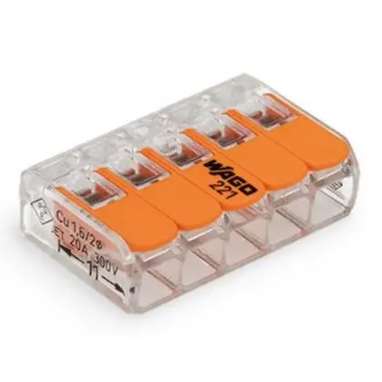 Splicing Connector, Compact, 221-415 Series, 5-Port, 24 -12 AWG, 25/PK Editor’s Pick