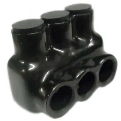 Multi-Tap Connector, 3-Port, Black, Insulated, 14 - 4 AWG, 1-Sided Original