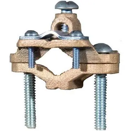 Final Sale Armored Ground Clamp, Size: 1/2 to 1", 4 to 8 AWG, Bronze