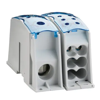 Fan Favorite Single Pole Dist. Block, 380 A UL/CSA, Cable Line, 6 Cables Load, Aluminum